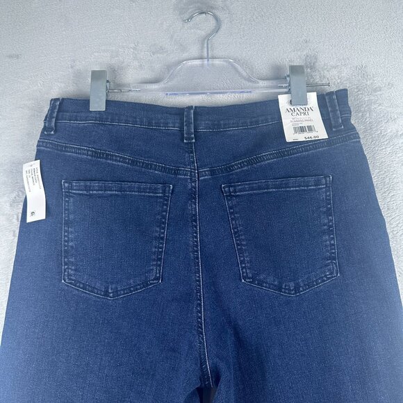 Gloria Vanderbilt Capri Jeans 12 Women's Amanda All Around Slimming Effect Blue - Picture 4 of 12